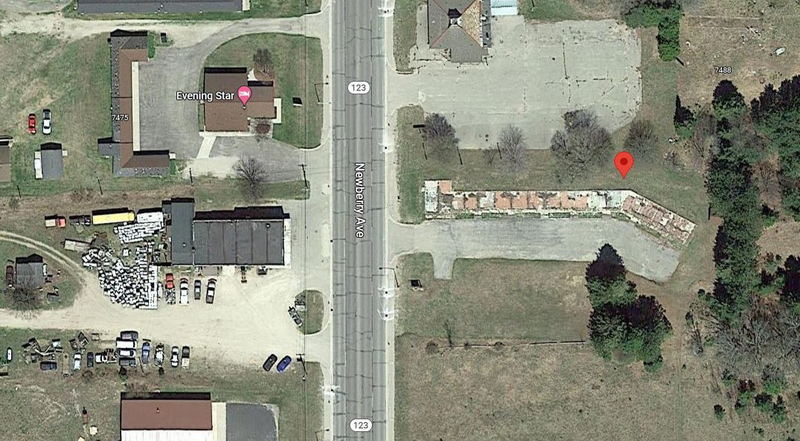 Vacationland Motel (Carousel Motel) - Recent Aerial Map - Parking Lot And Slab Visible (newer photo)